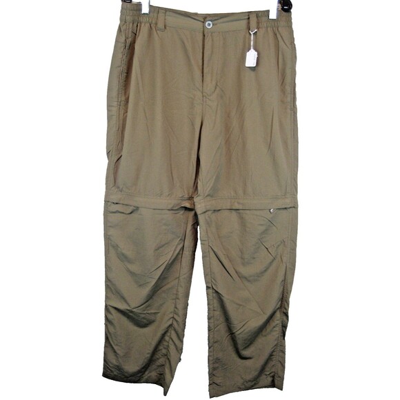 White Sierra Pants - Womens White Sierra Olive Nylon Convertible Pants/Shorts sz Lg(34x7/30x11r)